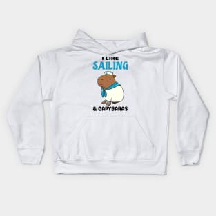 I Like Sailing and Capybaras Kids Hoodie